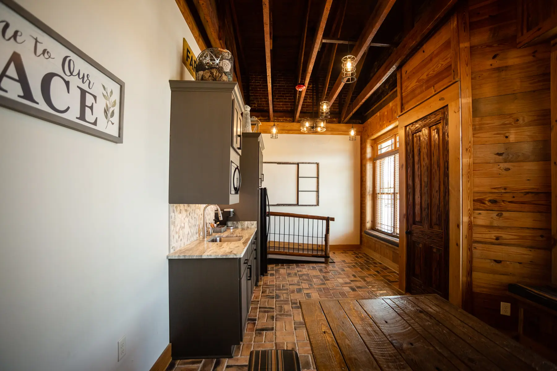 Cozy kitchen with exposed beams